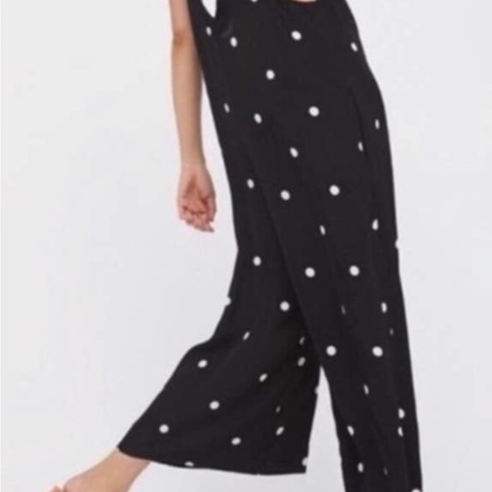 FREE PEOPLE BLACK WHITE POLKA DOTS ROMPER/JUMPER SM - Picture 3 of 5